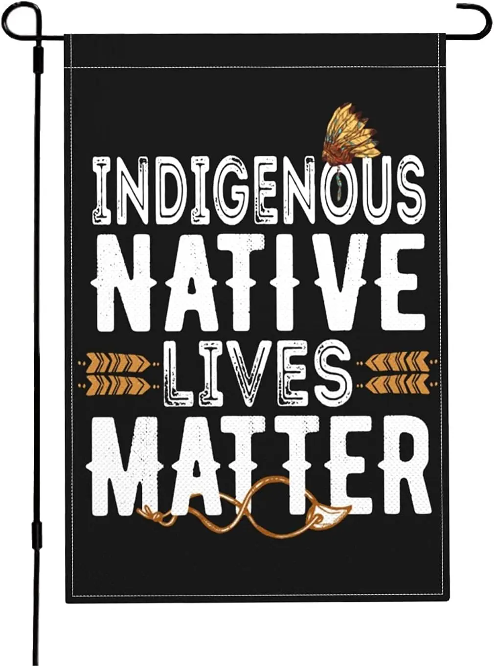 Indigenous Peoples Day Refuse to Celebrate Genocide Garden Flag 18x12 Inch Decorative Yard Banner Double Sided Flag for Party Ho