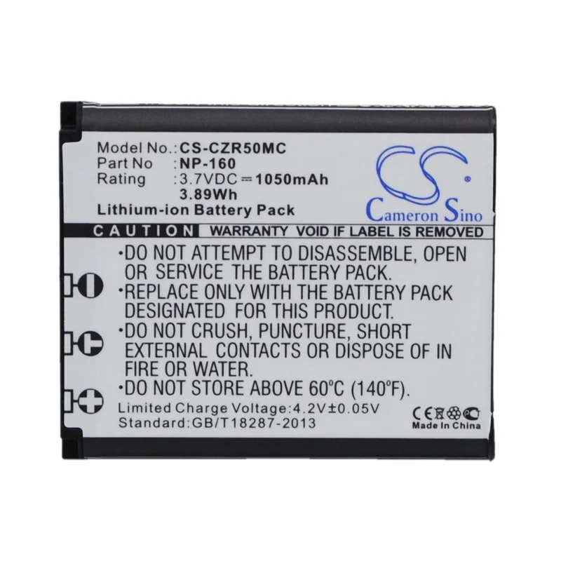 

3.7V 1050mAh Camera Battery NP-160 for Casio Exilim EX-FC500, ZR55, ZR60, ZS220, ZR50