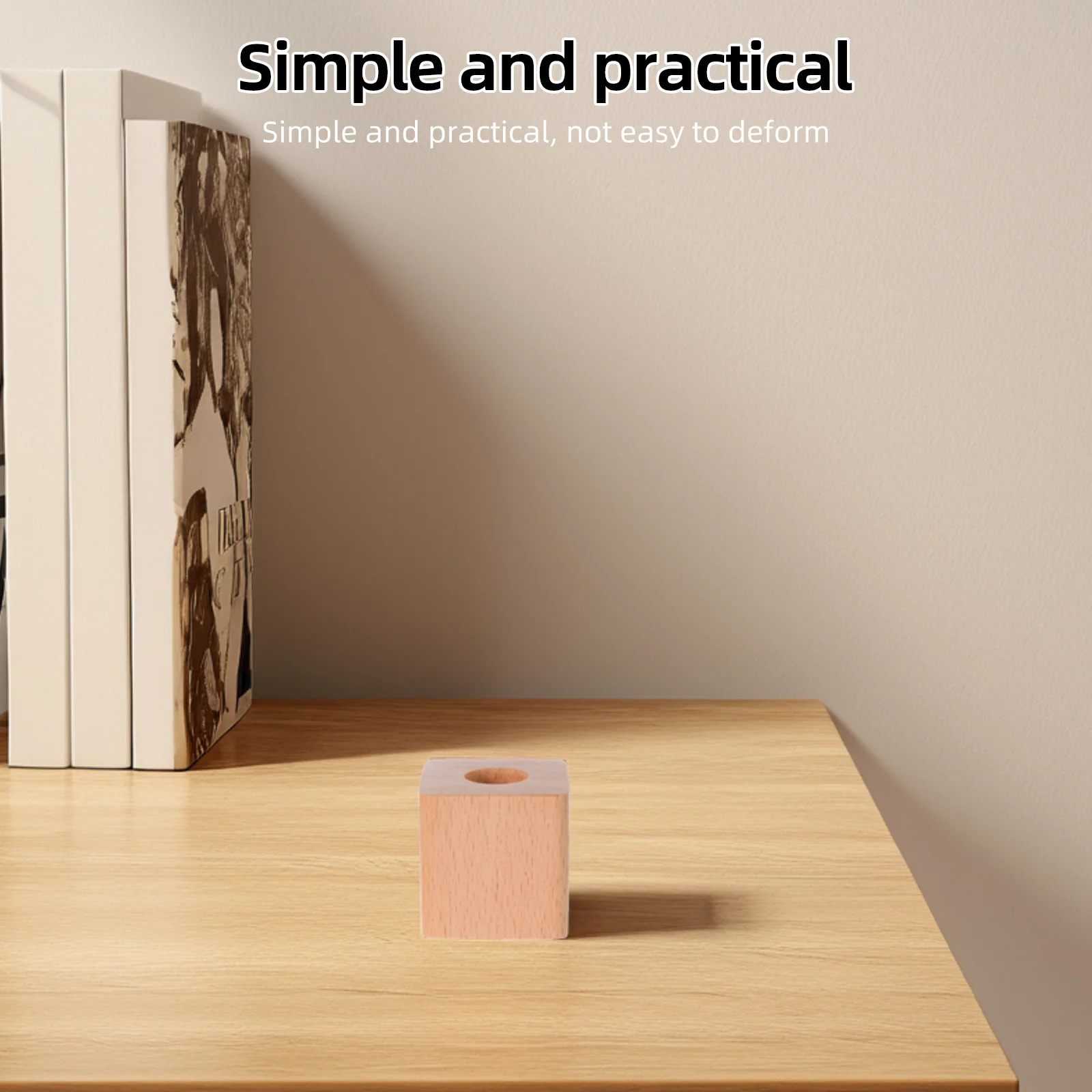 

Wooden Single Pen Holder for Desk Minimalist Office Desk Organizer Pen Stand Pencil Holder Multifunctional Desktop Accessories