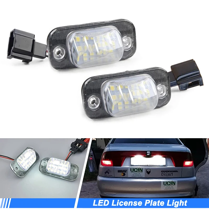 

2Pcs LED Number License Plate Light For Seat Ibiza Cordoba Vario 6K VW Golf 3 Hatchback Cabriolet Polo MK3 Car Accessories