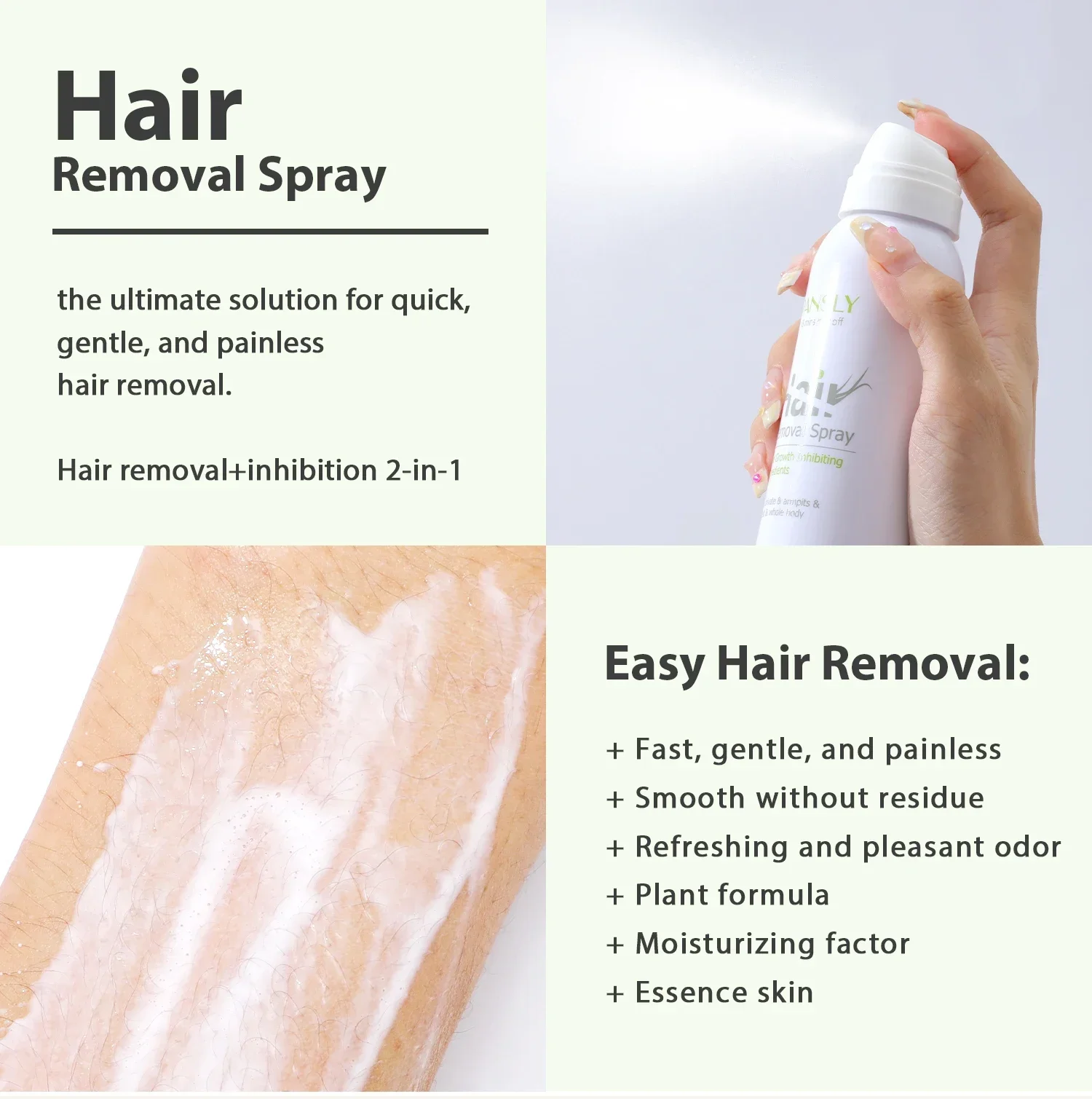 8 Minutes Fast Hair Removal Spray 150ml Painless Hair Removal Cream Leg Arm Permanent Depilatory For Ladie Men Christmas gift