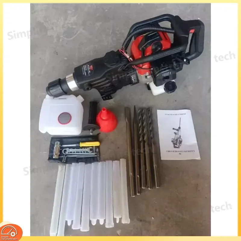 52cc Rock Drill 2 Stroke Handheld Concrete Breaker Industrial Demolition Hammer Heavy Duty Jack Hammer for Mining
