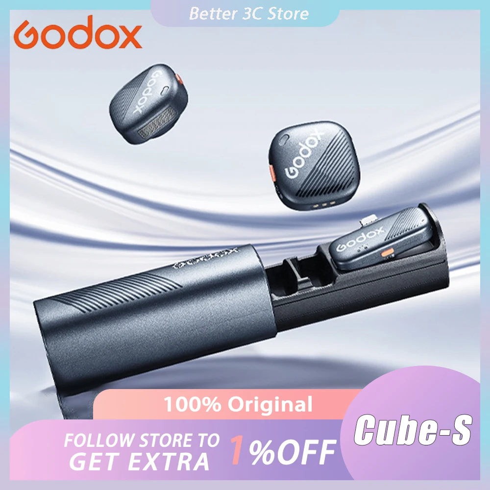 Беспроводная микрофонная система Godox Cube-S 2,4 ГГц. Совершенно новая капсульная конструкция TIme. Стабильная передача 300 м для видеоблогов, прямой трансляции.