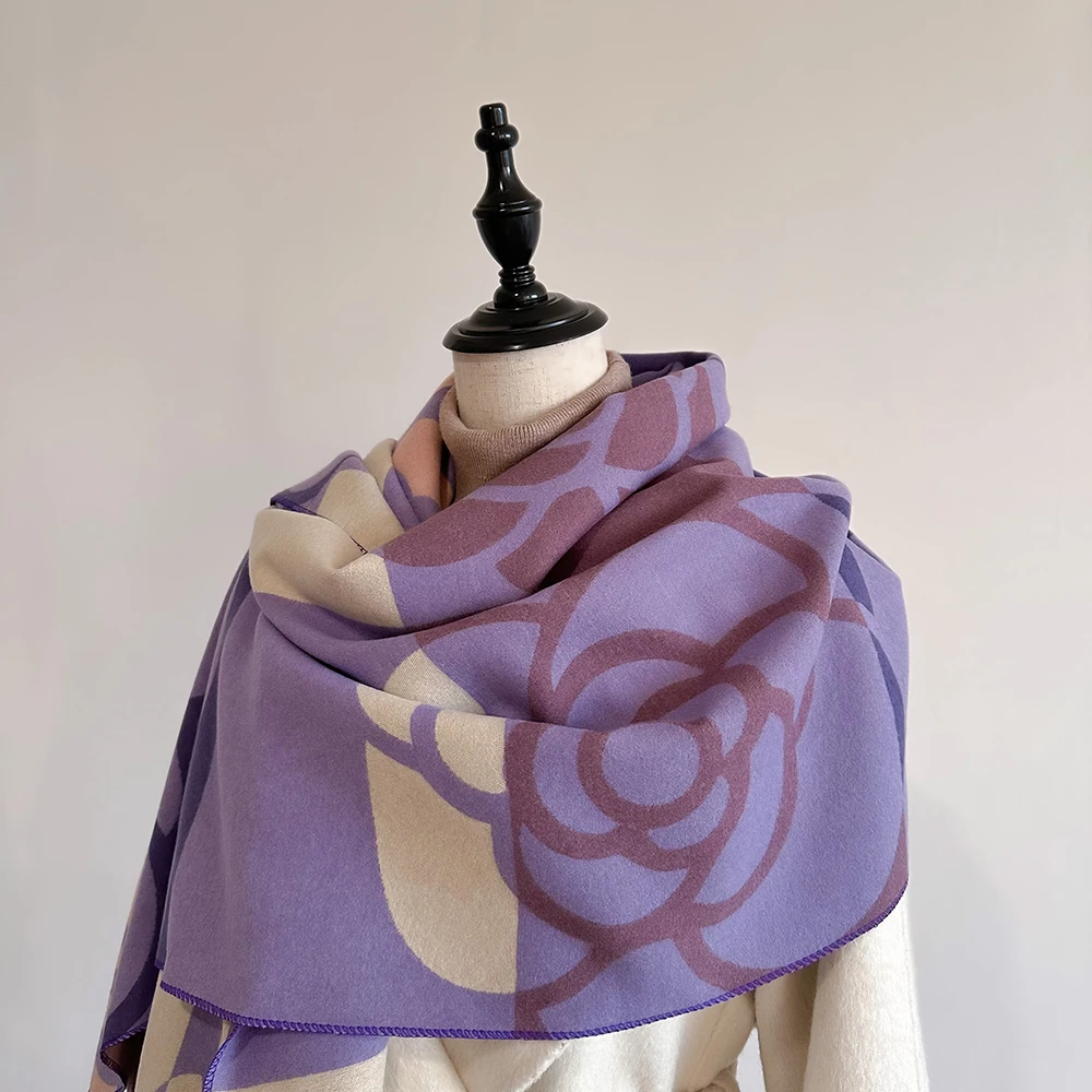 Kaschmir-Schal für Frauen, dick, warm, Winterdecke, Marke, weiblich, Luxus-Qualität, Schal, Wickeltuch, Bufanda 2024, Poncho Echarpe Pashmina – Detail 23
