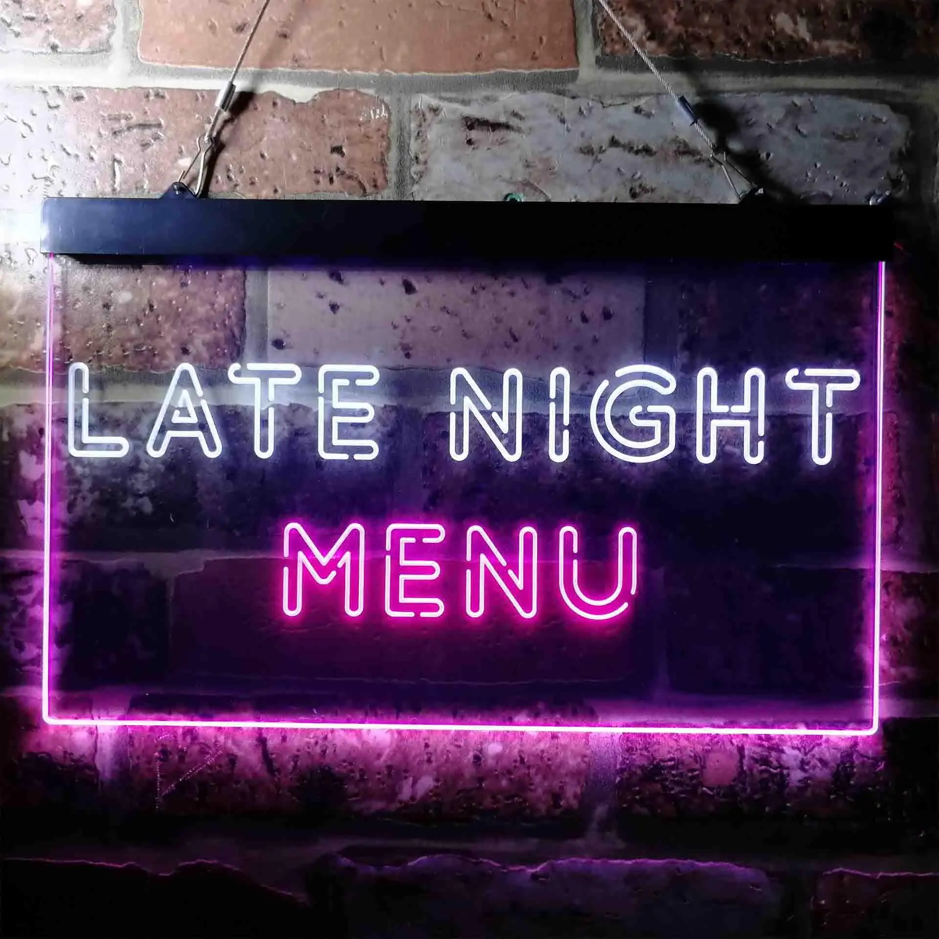 

LATE NIGHT MENU Dual Color Led Neon Sign st6-i3713