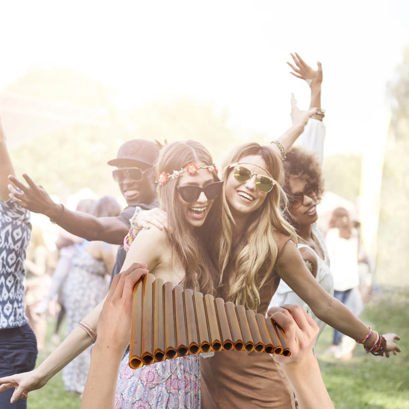 

1 pc 15-Hole Bamboo Pan Flute G Scale 15 Panpipe For Beginners Kids Students Portable Musical Instrument School Education Gift