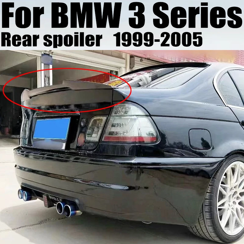 

For BMW 3 Series E46 M3 1999-2005 M4 Style Real Carbon Fibe Rear Trunk Lid Spoiler Wings Car Exterior Tuning Accessories Part