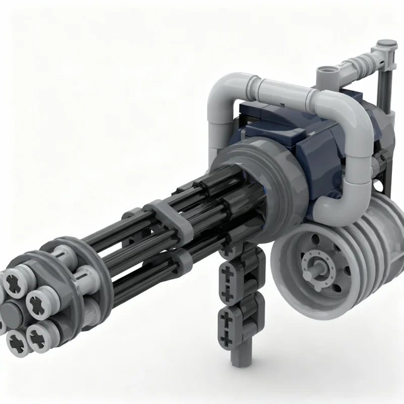 141pcs MOC Fallout Minigun Model Building Blocks Idea Display Assemble 3D Brick Creative Collection Education Birthday Art DIY