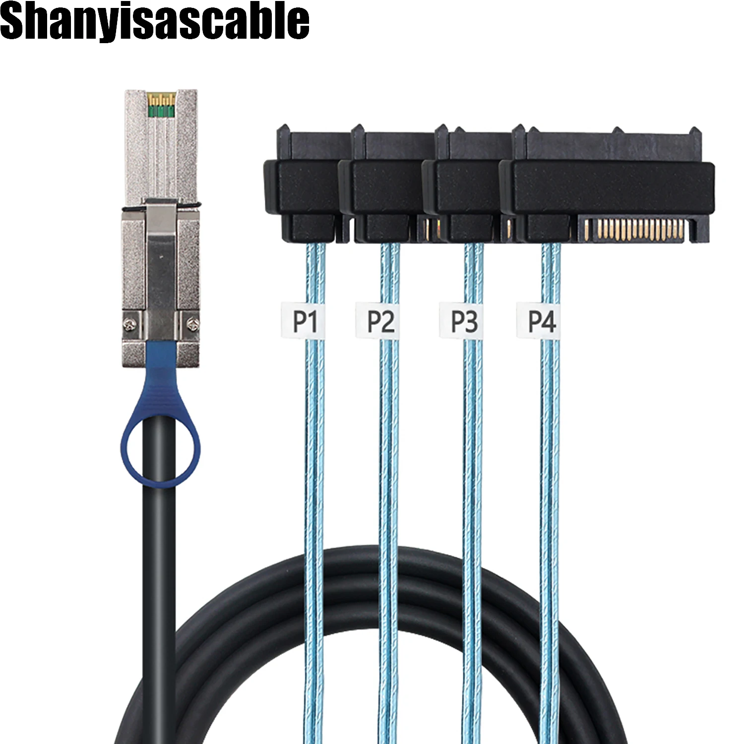 0.5M Mini SAS HD SFF-8088 26P męski do 4X SAS SFF-8482 z 15P SATA męskim 2 w 1 adapter do kabla serwera danych