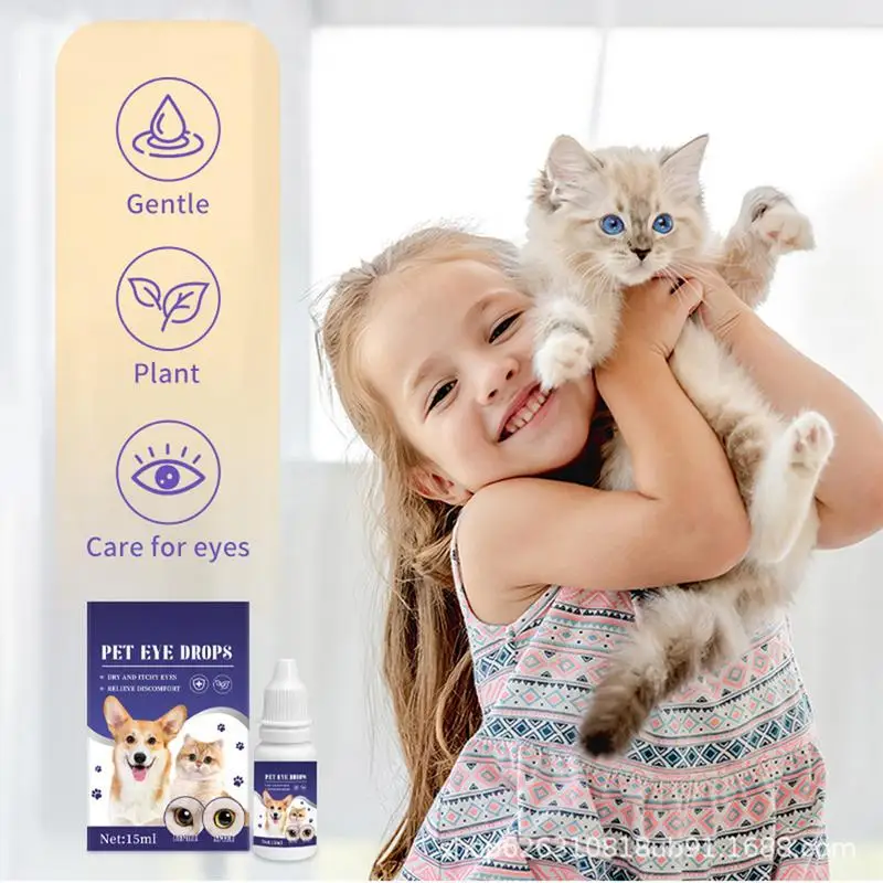 Pet Eye Drops Eye Drops For Cats Tear Stain Remover For Dogs Eye Rinse & Dry Eye Solution Eye Wash For Dogs Plant Extract For