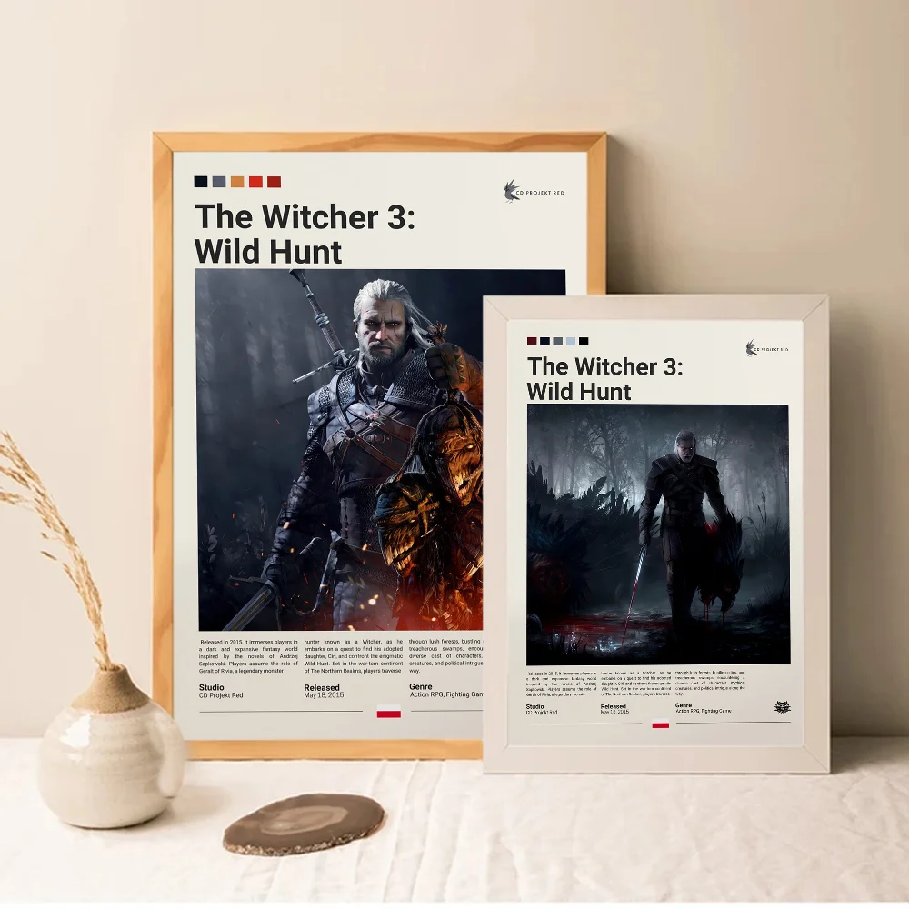 T-The W-Witchers 3 Game Anime Posters Sticky HD Quality Wall Art Retro Posters for Home Kawaii Room Decor view 5