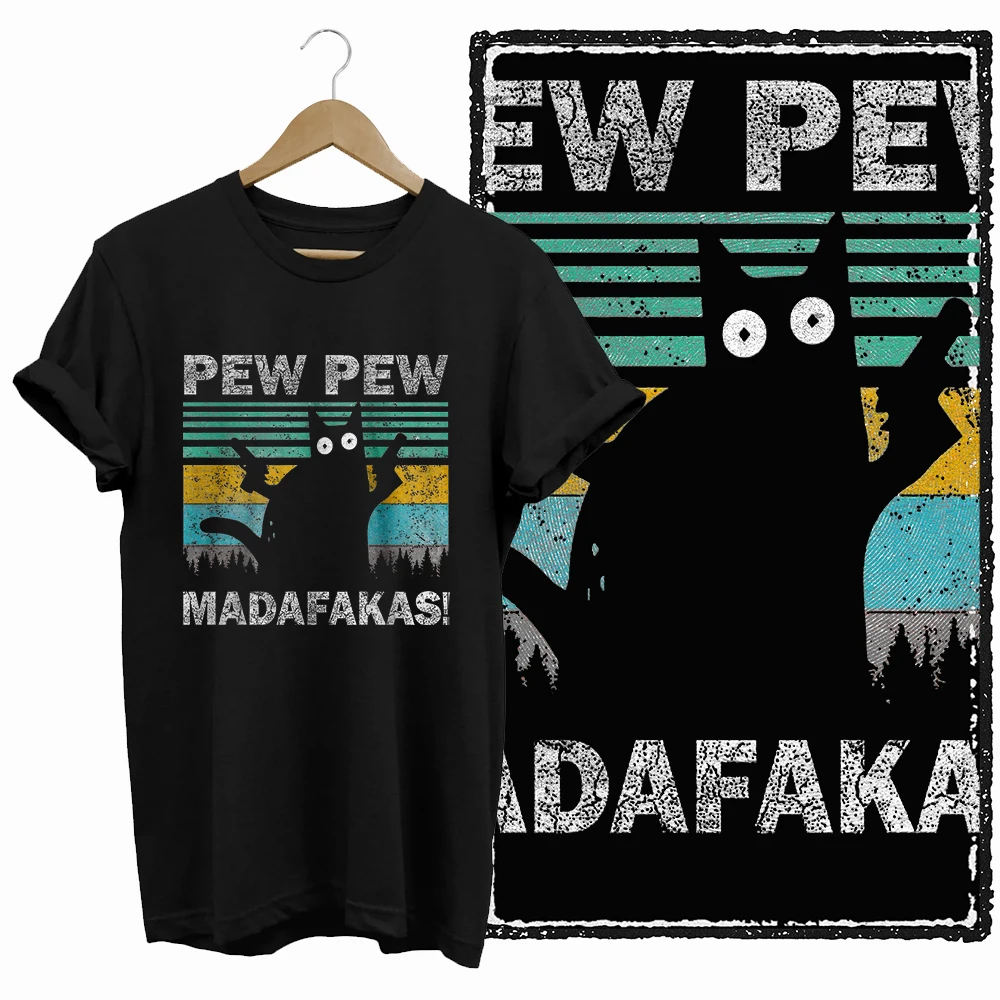 Coolmind DB 100% Cotton Cat Print Exclusive Graphic Women T Shirt Cool Black Women T Shirt Big Size T Shirt for Women Tee Shirt