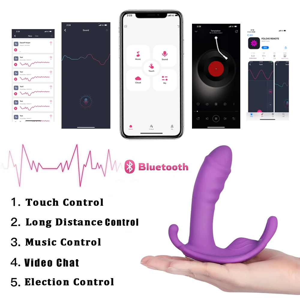 Women\'s Dildo Butterfly Vibrator Sex Toys for Women APP Remote Control Bluetooth Sexy Dildo Female Vibrators for Women Couples