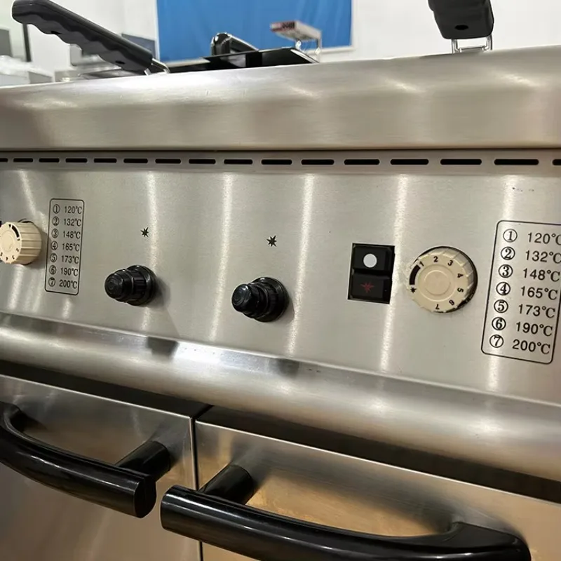 

Производитель профессионального кухонного оборудования Фритюрницы с двойным баком Фритюрница из нержавеющей стали с шкафом