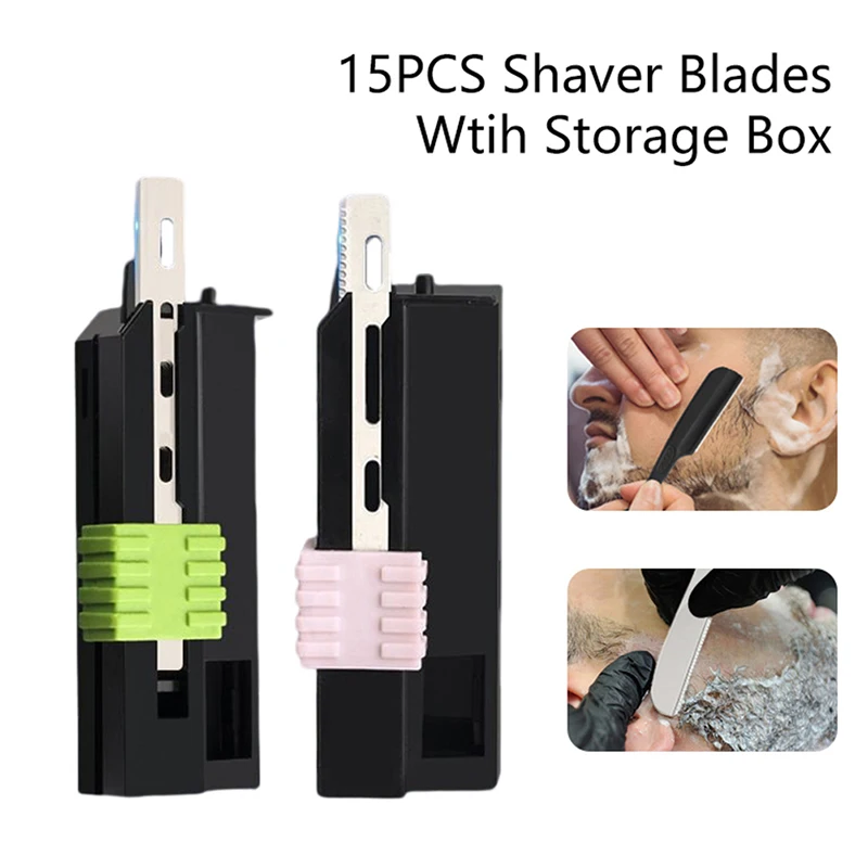 15 Pcs Senior Men's Shaver Feather Blades Stainless Steel Replacement Professional Barber Razor Knives Blade