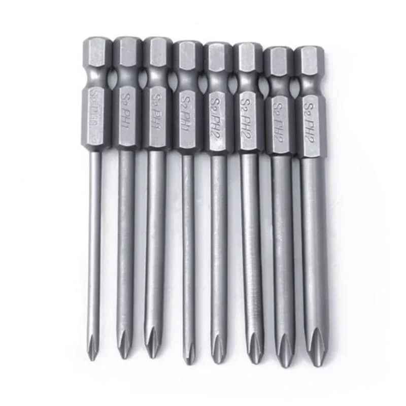 8pcs 75mm Long Magnetic Cross Head Alloy Steel Screwdriver Bits Set Tamper Proof Security Drill Bit Set Screw driver Bits