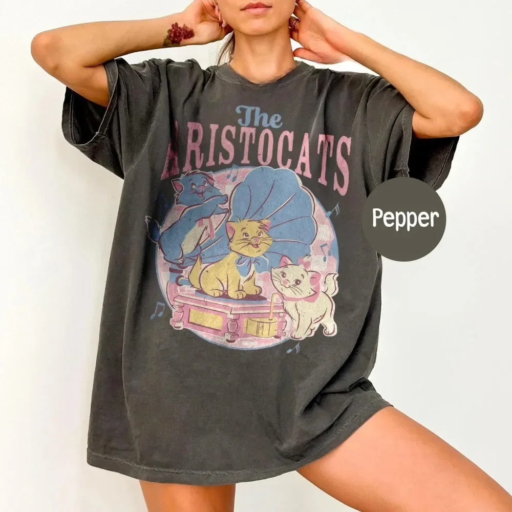 

Disney Marie Tolouse & Berlioz Comfort T-Shirt, The Aristocats Movie Homage Movie Shirt, Disney Cat Boyfriend Girlfriend