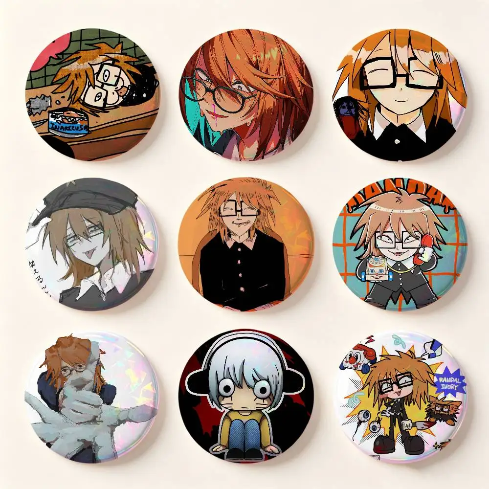 R-Rnfren Randal Luther Nyon Badges Button Round Creative Pin Brooch Badge Bag Decor Accessories Fans Collect Friends Gifts