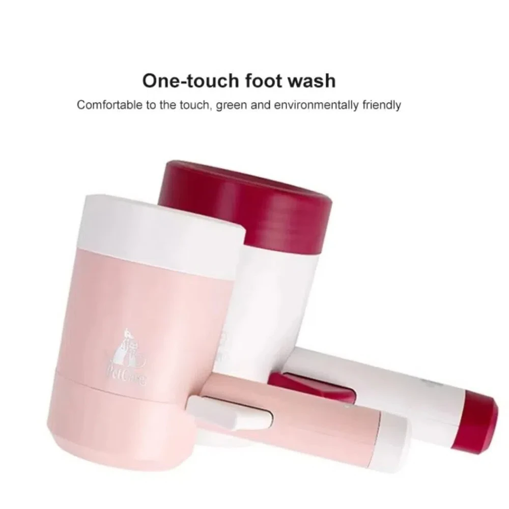 Quick Soft Silicone Pet Foot Washing Cup Automatic Press Button Dog Paw Cleaner Cup One Click Manual Dog Feet Washer Dirty Paw