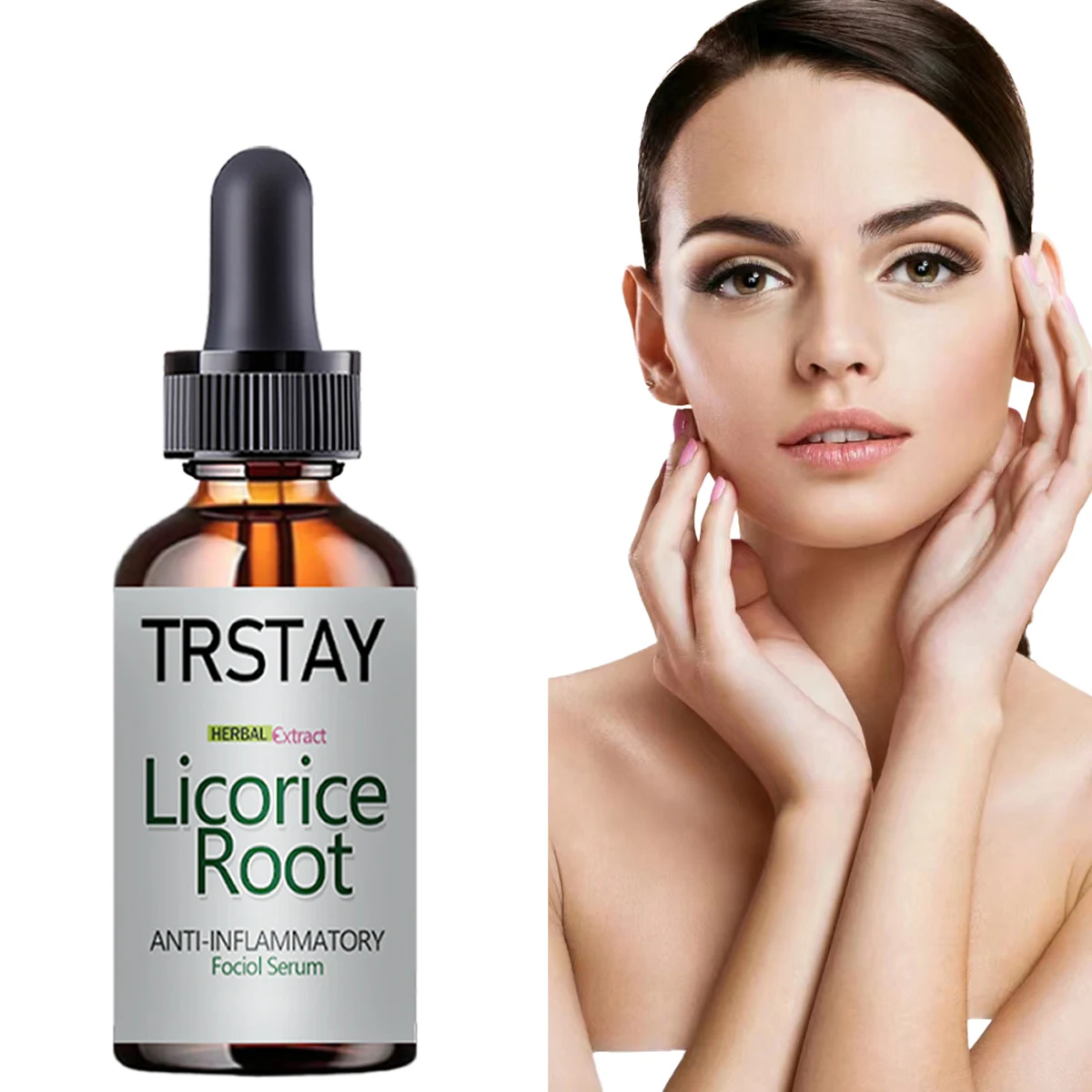 TRSTAY Licorice Root Face Serum Anti-acnes Minimizes Pores Skin Care Facial Essential Anti-Inflammatory Lighten Spots Essence