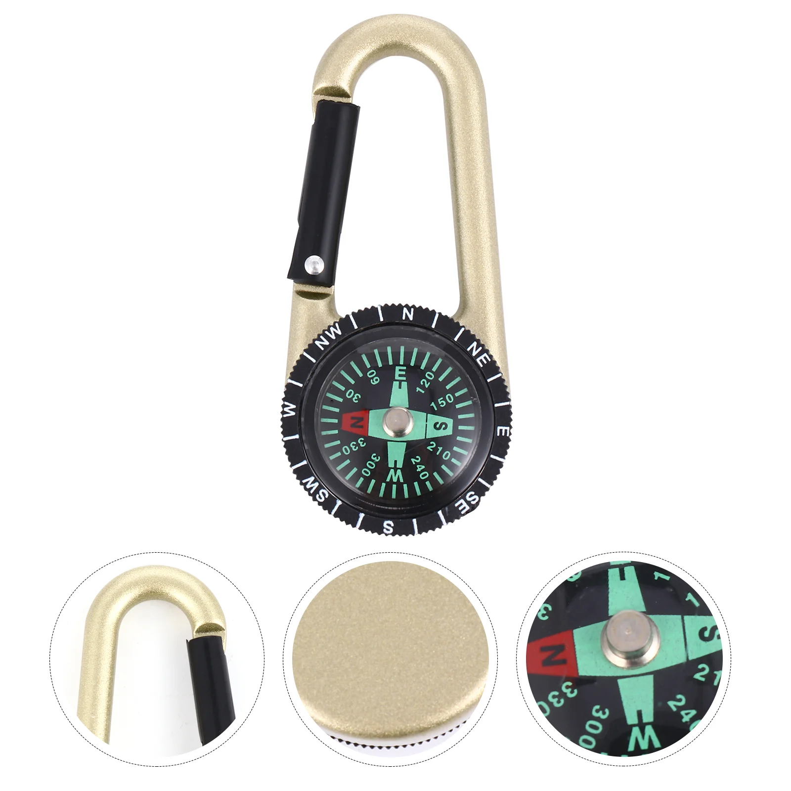 

Carabiner Alloy Compass Clip Hiking Climbing Tool Key Ring Safety Outdoor Supply Pocket Waterproof