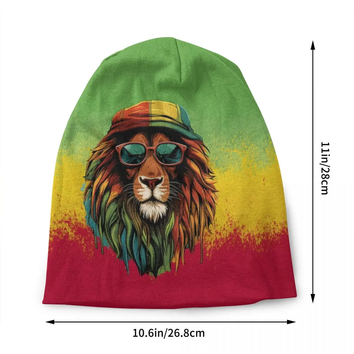 Custom Jamaican Reggae Rasta Lion Beanie Cap Unisex Winter Warm Bonnet Homme Knitting Hats Jamaica Flag Skullies Beanies Hat view 2