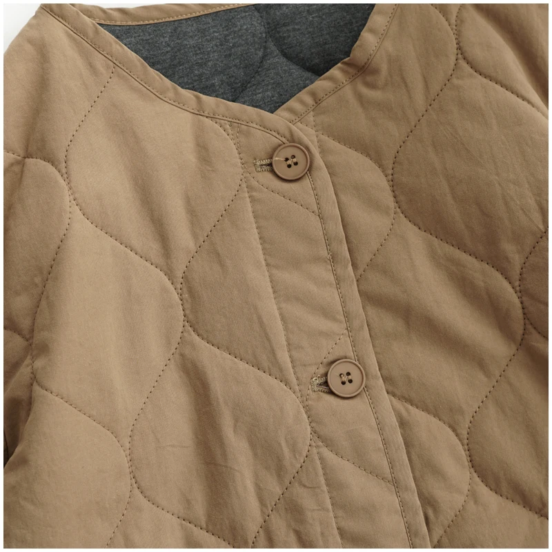 Lightweight Long Sleeved Padded Jacket for Men Women Loose Casual Japanese Retro Single Breasted Clip on Cotton Short Parkas