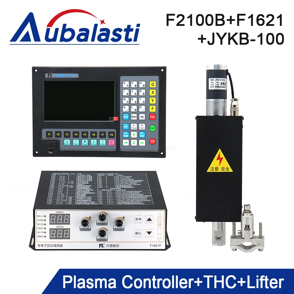 Aubalasti 2Axis Plasma Torch Height Controller+THC+Lifter Kit F2100B+F1621+JYKB-100 use for CNC Flame Plasma Cutting Machine