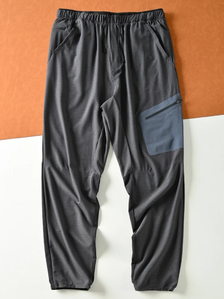 

Outdoor Men's Casual Pants Qui Dry Polyester Lnated kets Spor Comfortable Elastic Autumn Long Trousers