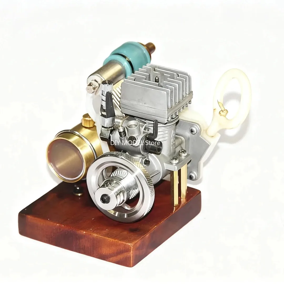 Model silnika ASP12 na metanol, metalowy model silnika z podstawką, rozruch elektryczny, zawiera zasilacz i urządzenie zapłonowe, 2500-12000 obr./min