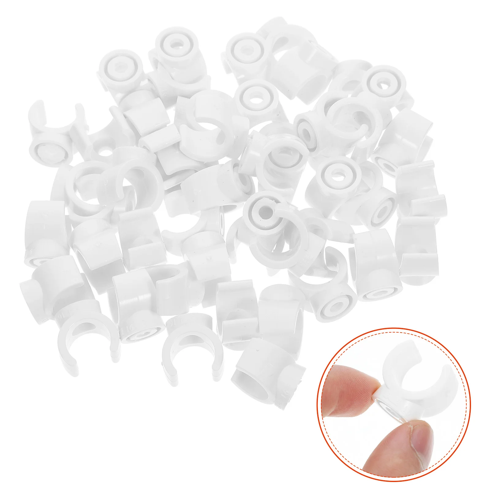 

50Pcs U Shape Plastic Pipe Clamps Thick PVC Holders Secure Fixing Cable Water Gas Pipes Strong Durable Support for Home Office