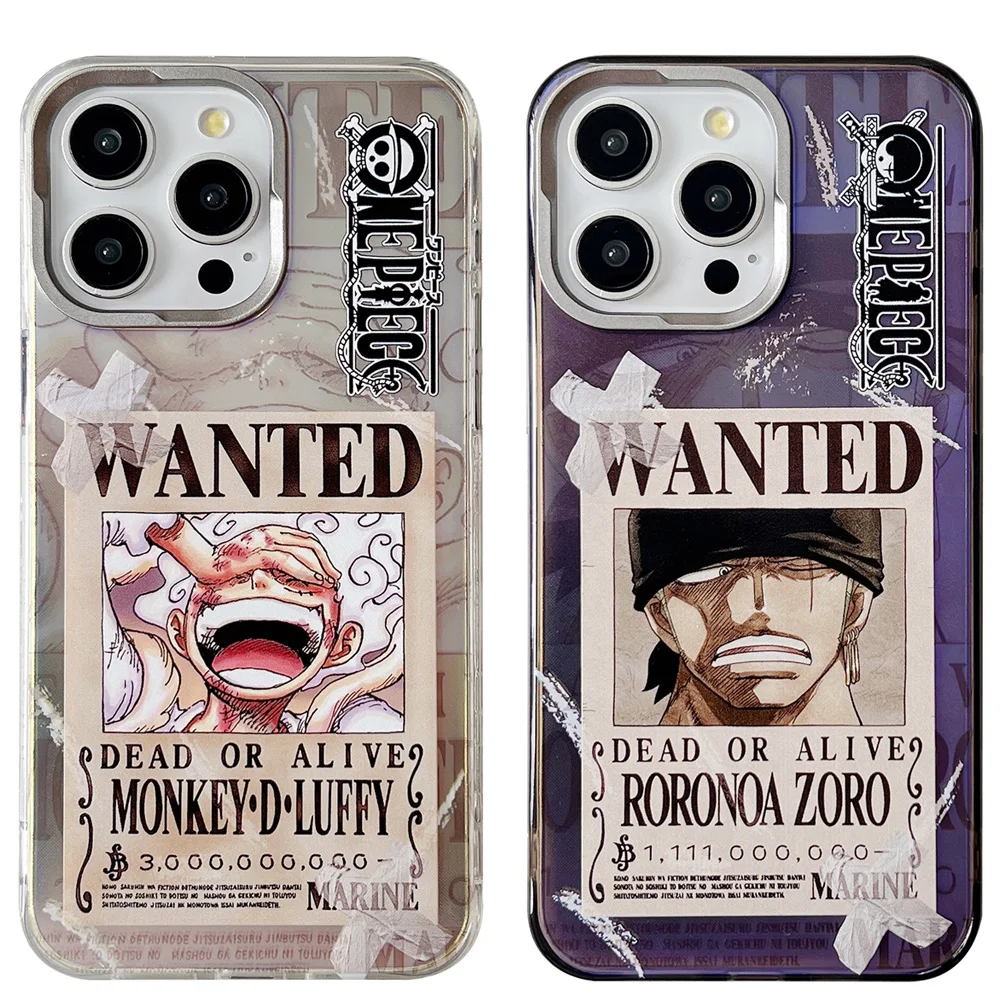 Super Glossy Anime O-one Piece Monkey D anger eyes Phone Case For iPhone 15 14 13 12 Pro Max Cases Cover Shockproof Skin Funda