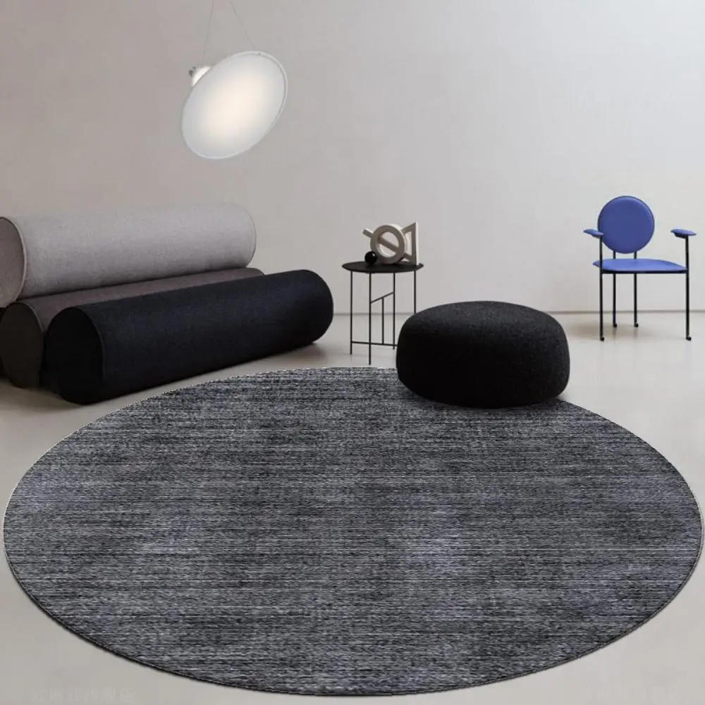 VIKAMA Crystal Pile Dirty Resistant Round Rug Office Computer Swivel Chair Bedroom Floor Mats Light Luxury Study Rugs