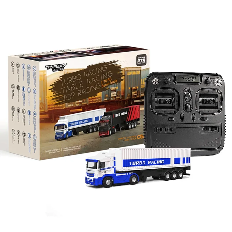 Turbo Racing 1:76 C50 10Ch RC samochód Semi-truck pełny zabawki zdalnie sterowane proporcjonalny zestaw RTR dla dzieci i dorośli