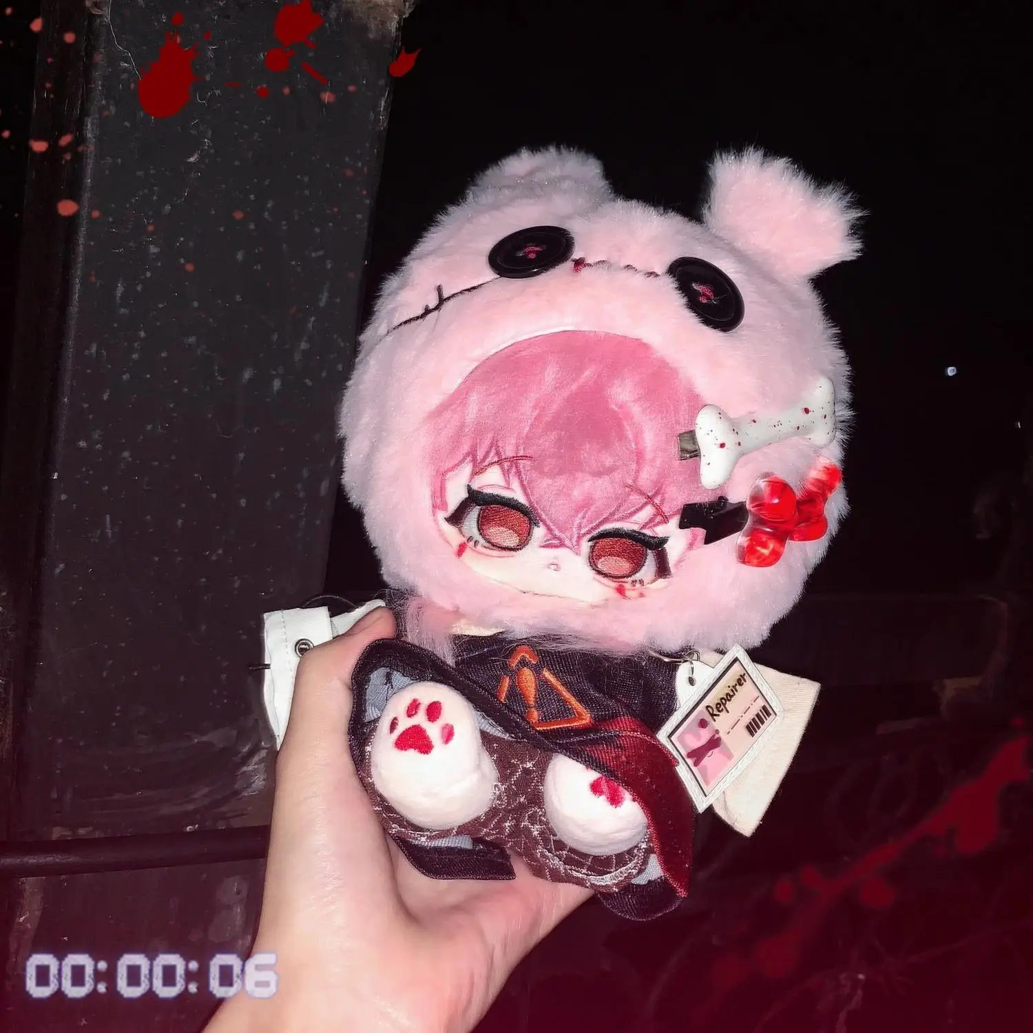 

Stuffed 20cm Mirai Nikki Yuno Gasai Cosplay Cartoon Plush Doll With Skeleton Doll Dress-up Toys for Kids Birthday Gift