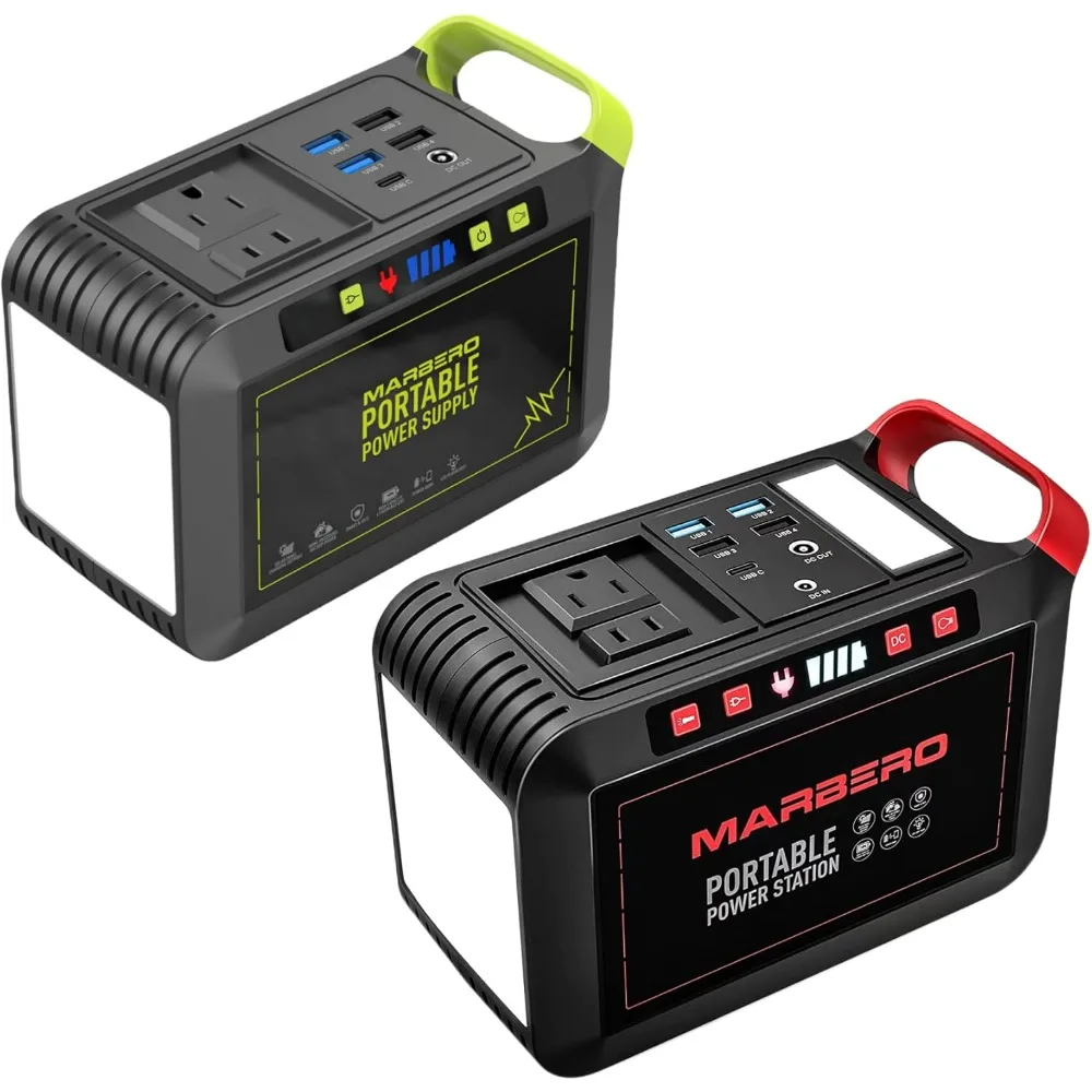 

MARBERO Portable Power Stations Buy Together MODEL M82(80W, 88Wh) & M822(200W, 148Wh) Set for Home Backup Outdoor Emergency RV V