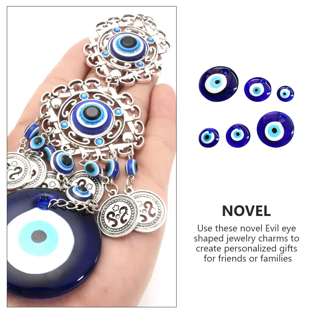 

6 Pcs Bead 's Eye Pendant Man Beads Bracelet Charms Glass Jewelry Hanging Ornament