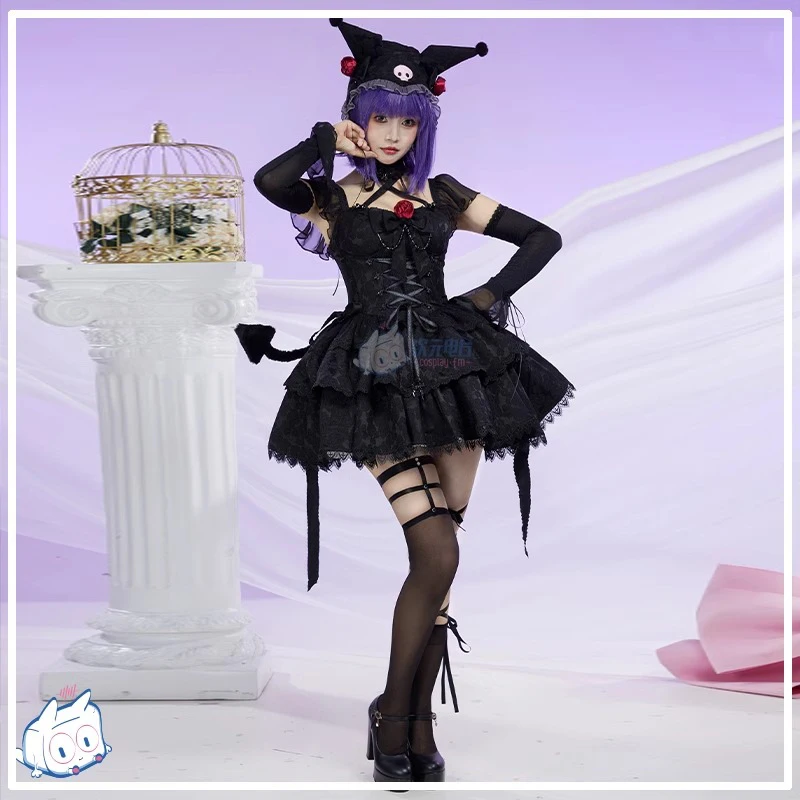 

Аниме My Dress Up Darling Marin Kitagawa, карнавальный костюм, женское черное сексуальное платье принцессы, шляпа, носки, карнавальная форма на Хэллоуин