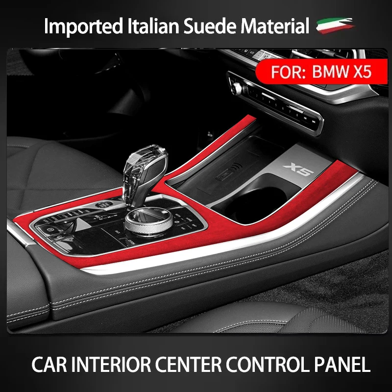 Alcantara Gear knob Shift Stick Central Panel Cover For BMW X5 G05 X7 G07 2020 2021 2022 2023 2024 Car Trim Upgarde Accessories