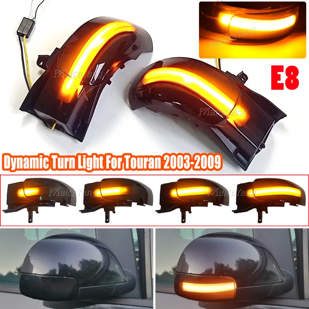 2x Dynamic Blinker For VW Touran 2003 2004 2005 2006 2007 2008 2009 2010 LED Turn Signal Light Side Lamp Arrow Mirror Indicator