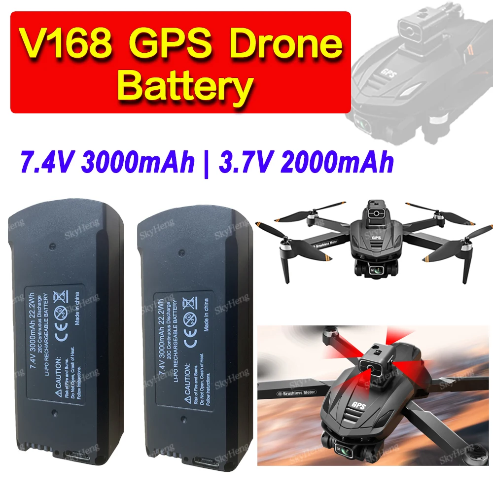 מקורי V168 Pro Max סוללת GPS 7.4V 3000mAh V168 Dron 3.7V 2000mAh עבור V168 RC Quadcopter חלקי חילוף סוללה אביזרים