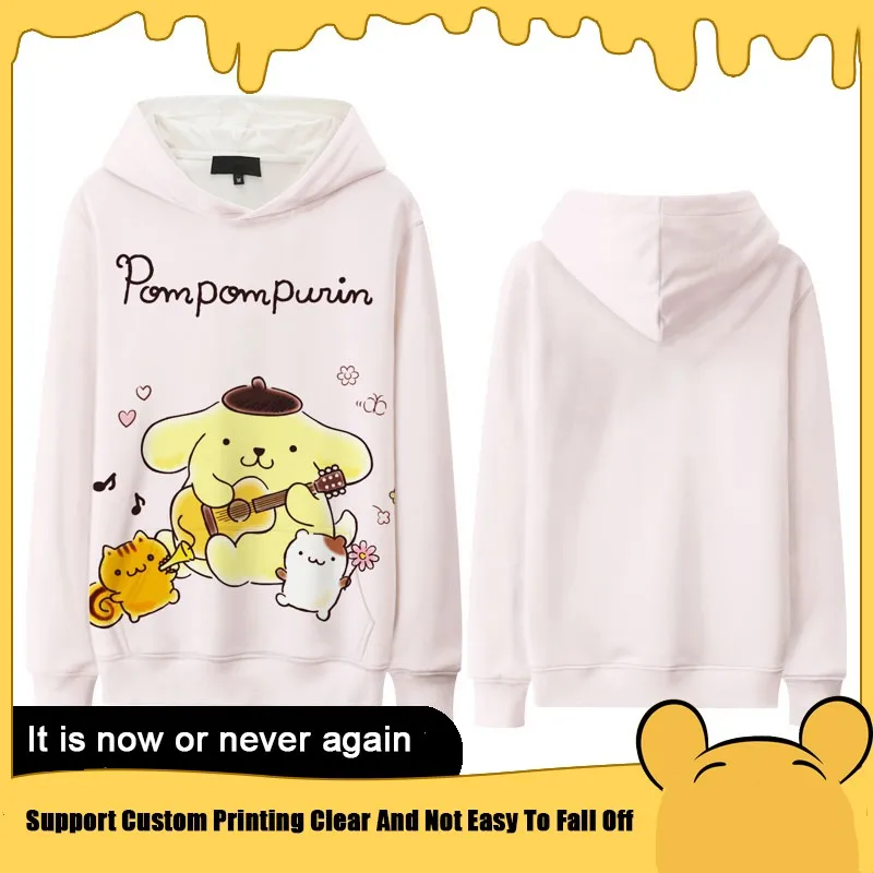 

Sanrio Pudding Dog Joint Hooded Hoodie Women's Spring Clothes Loose Cartoon Children Wear Everything Casual