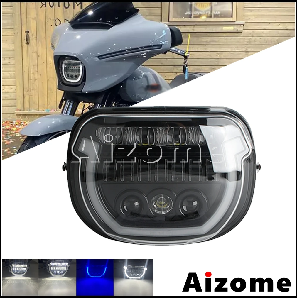 Motorcycle E-Mark E9 LED Headlight Front Projector Head Light For Harley Touring CVO Street Glide FLHXSE 121 23-24 FLHX 117 2024