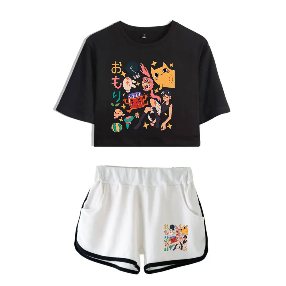 Hot Game Omori Vintage 90s logo Merch Tops Two Piece Set Shorts+Lovely TShirt Harajuku Fashion Streetwear