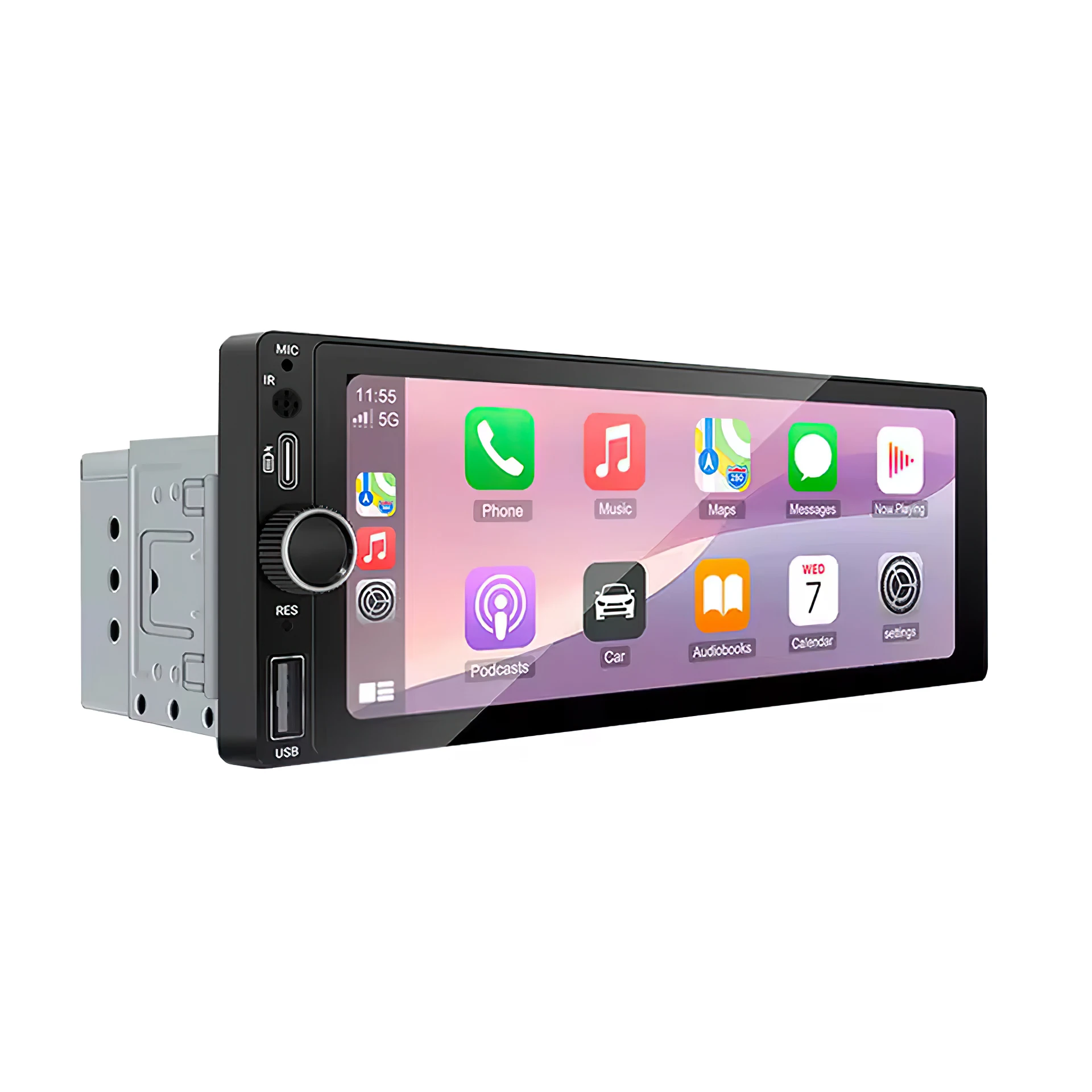 XIMA 6.9inch Autoradio Draadloze CarPlay Android Auto MP5 Bluetooth FM USB IPS Touchscreen Multimedia Speler Universele 1Din - afbeelding 2