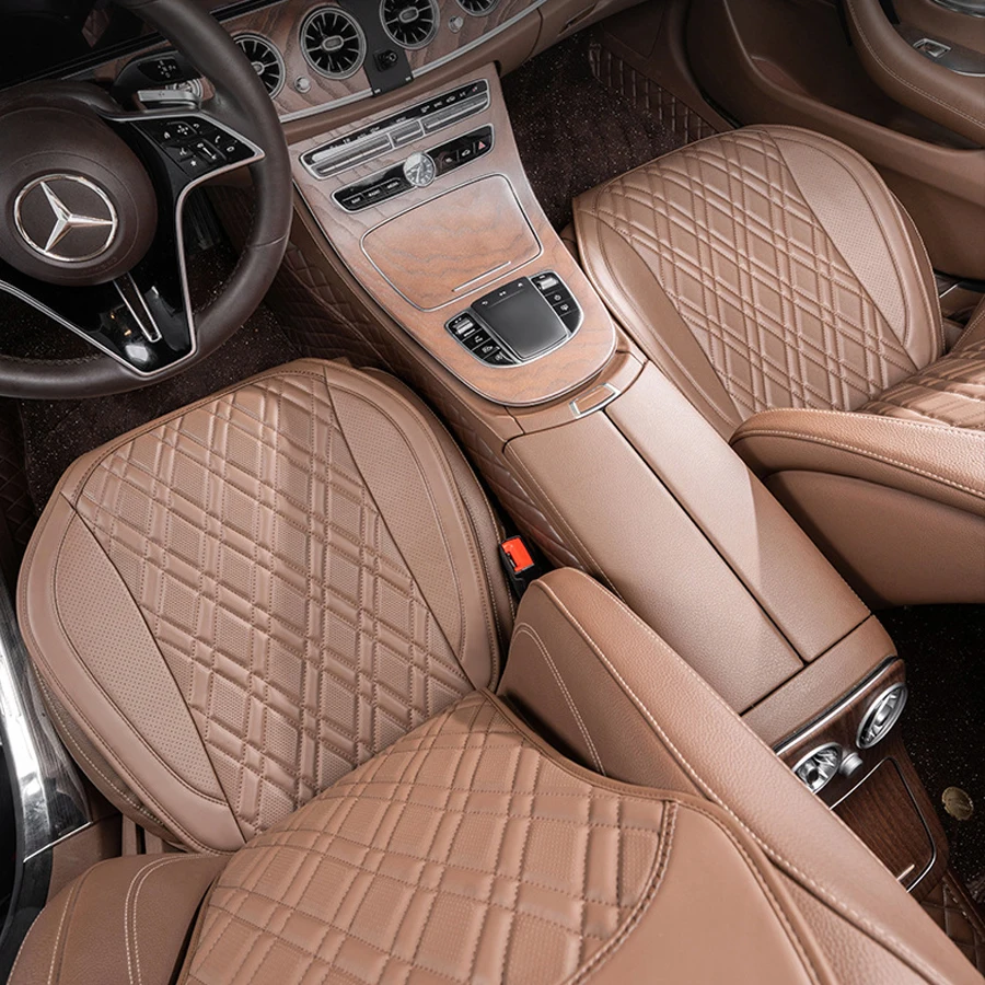 3Pcs Luxury NAPPA Leather Car Seat Cover, Full Set Seat Cushion , Anti-Slip and Wrap Around The Bottom, Fits 95% of Vehicles