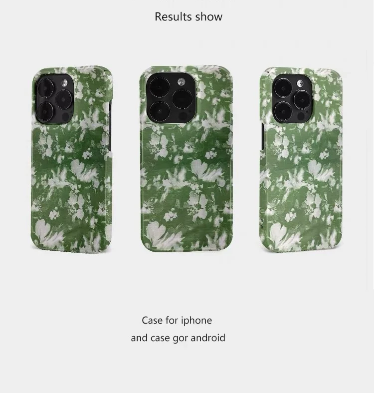 Ins Корейский зелено-белый чехол для телефона с масляной живописью для iPhone 17 16E 15 14 Plus 13 Mini 11 Pro Max 12 Pro Back Cover X XR Funda