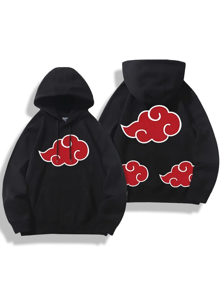 سترة بغطاء للرأس بتصميم الرسوم المتحركة اليابانية برقبة دائرية من Akatsuki Organization #2