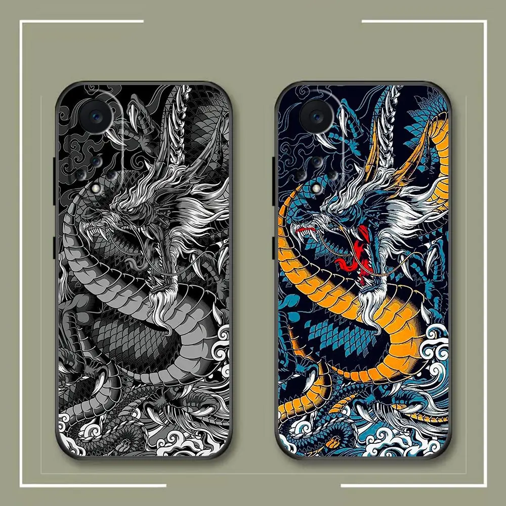 Mythical Dragon And Tiger Phone Case For Huawei NOVA Y90 Y70 Y61 11 10 9 9 Plus 8 8I 7 7I 6 SE 5 5I 4 3 3I 2 Case Funda Shell