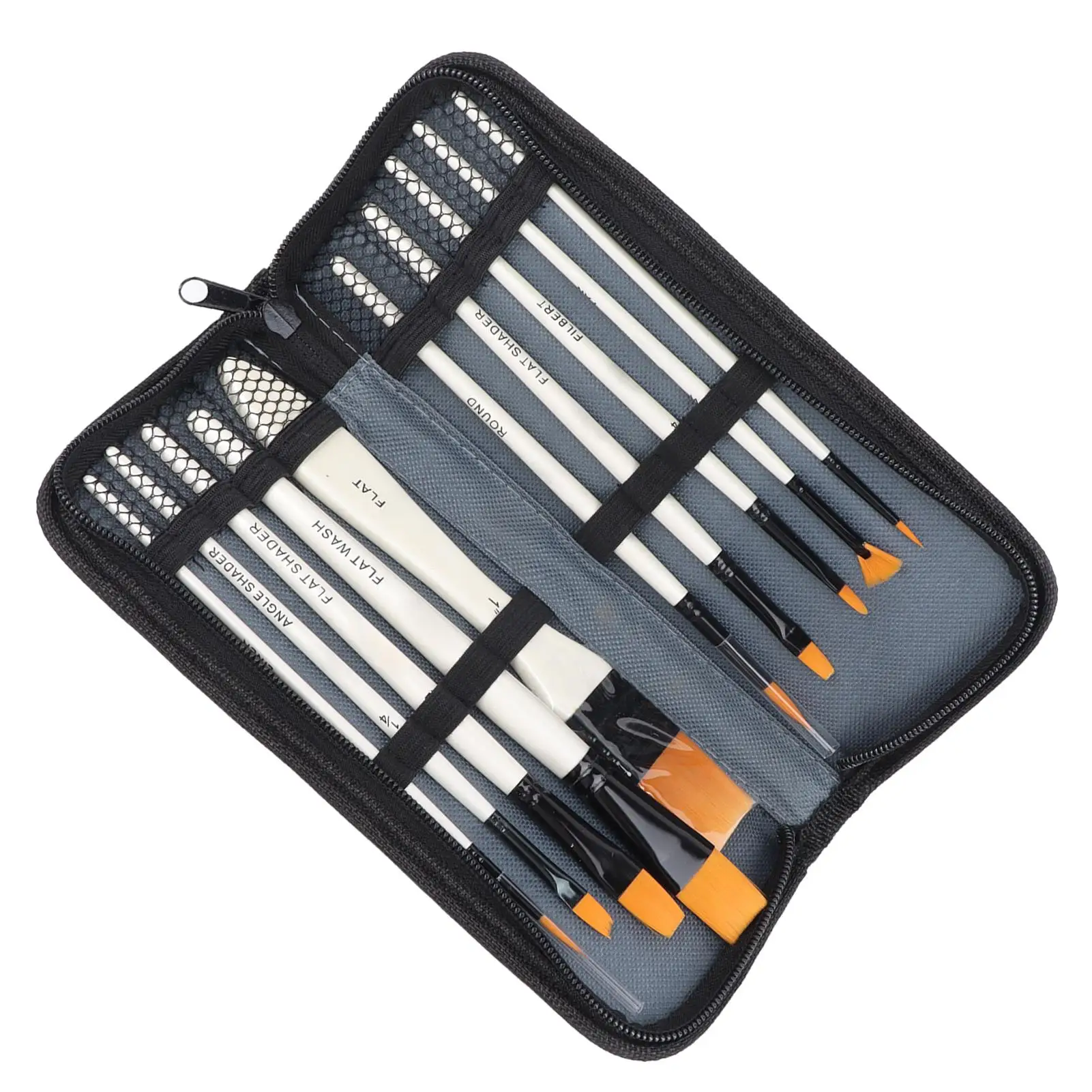 Ensemble de pinceaux de peinture à l'huile en Nylon multi-usages, manche en bois, épaisseur uniforme pour les projets artistiques, fournitures de peinture